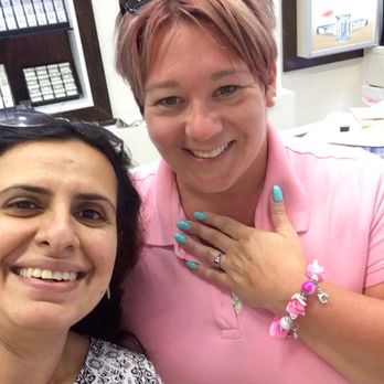 Eden Jewelers - My fiancée along with Kanchan, one of the owners, and her new ring. - Jewelry Near Me - Saint Thomas, Virgin Islands