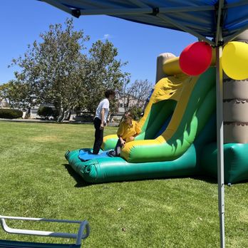 OC Bouncers - Before the invitees arrived, we enjoyed some family fun! - Bounce House Rentals Near Me