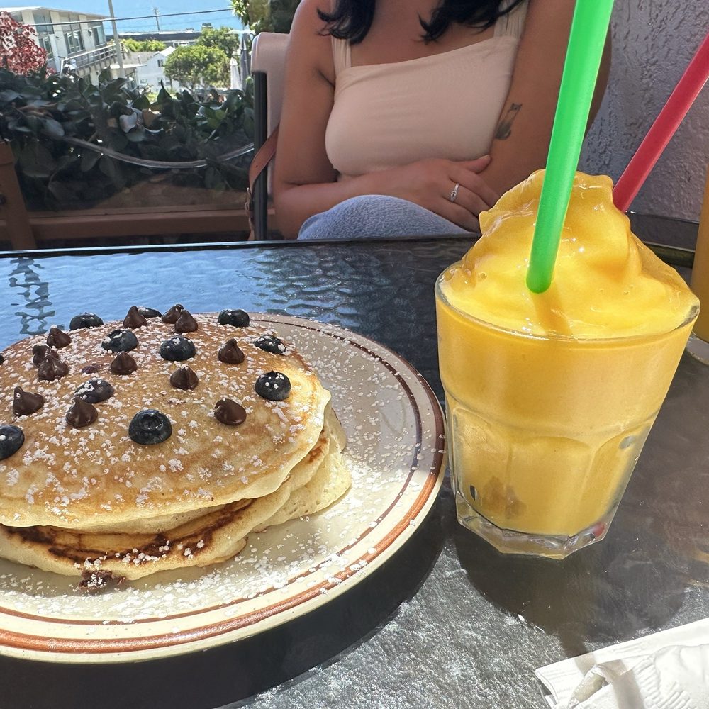 Ocean View Café - Blueberry Chocolate chip pancakes - Breakfast & Brunch Near Me - Manhattan Beach, California Ocean View Café - Blueberry Chocolate chip pancakes - Breakfast & Brunch Near Me - Manhattan Beach, California