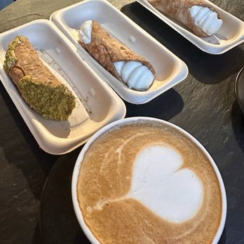 Eataly - Yorkville - 3 cannoli & 1 cappuccino - pistachio cannoli, cow's milk* cannoli & sheep's milk cannoli - Italian Near Me - Toronto, Ontario Eataly - Yorkville - 3 cannoli & 1 cappuccino - pistachio cannoli, cow's milk* cannoli & sheep's milk cannoli - Italian Near Me - Toronto, Ontario