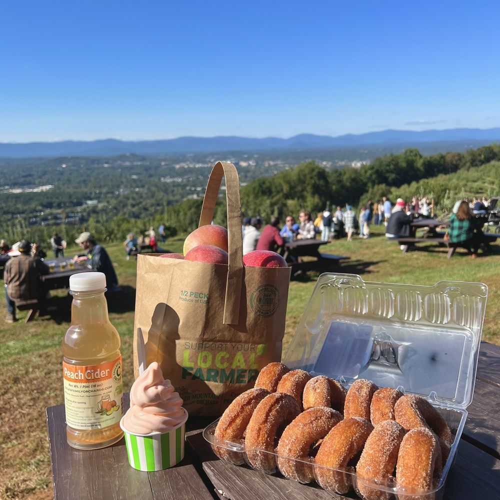 Carter Mountain Orchard - Peach Cider, Peach Ice Cream, Fuji Apples (small bag), Dozen Apple Cider Donuts - Pick Your Own Farms Near Me - Charlottesville, Virginia Carter Mountain Orchard - Peach Cider, Peach Ice Cream, Fuji Apples (small bag), Dozen Apple Cider Donuts - Pick Your Own Farms Near Me - Charlottesville, Virginia