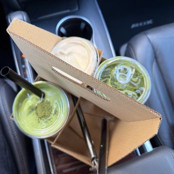 Drip and Sip Coffee - Double Matcha, Banna Blended Matcha Cream Brulee, Matcha Strawberry - Coffee & Tea Near Me - Chino, California