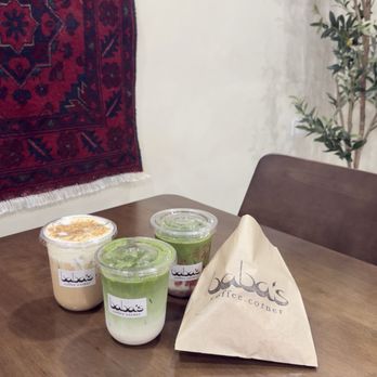 Baba's Coffee Corner - Knafeh latte, Strawberry Cream Matcha, Fig Matcha - Coffee & Tea Near Me - Orange, California Baba's Coffee Corner - Knafeh latte, Strawberry Cream Matcha, Fig Matcha - Coffee & Tea Near Me - Orange, California