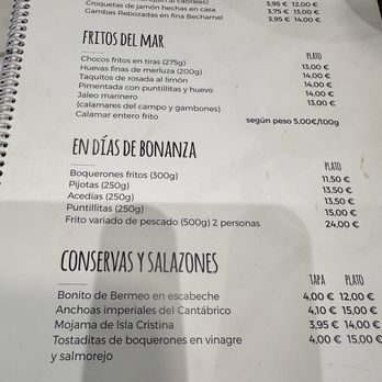 Casa La Viuda - Menu - Spanish Near Me - Seville, SE