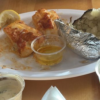 Cullom Knoll - Baked fish with baked potato cole slaw and biscuits - Chicken Wings Near Me - McCullom Lake, Illinois