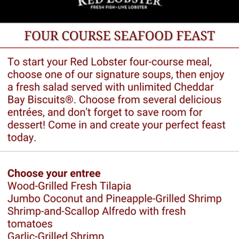 Red Lobster - Scallop & fresh tomatoes for extra charge - Seafood Near Me - Ontario, California