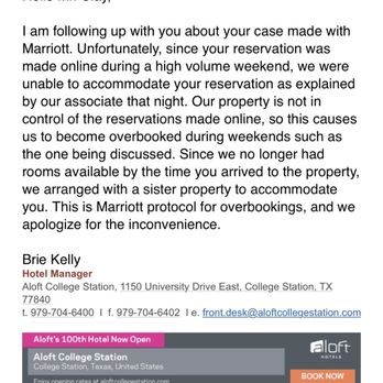 Aloft by Marriott College Station - "Customer service" - Hotels Near Me - College Station, Texas