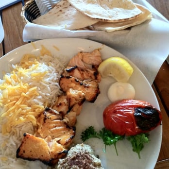 Sidewalk Grill - Salmon plate with one side: babaganoush. - Mediterranean Near Me - Los Angeles, California Sidewalk Grill - Salmon plate with one side: babaganoush. - Mediterranean Near Me - Los Angeles, California