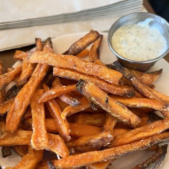 Flower Child - Sweet potato fries with yogurt dill ranch dressing - Salad Near Me - Henderson, Nevada