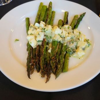 The Butcher's Table - Asparagus with boiled egg hollandaise type sauce. - Steakhouses Near Me - Seattle, Washington The Butcher's Table - Asparagus with boiled egg hollandaise type sauce. - Steakhouses Near Me - Seattle, Washington