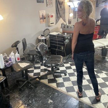 Ink Injection Tattoo - Amys 1st tattoo... she's checking it out. She loves it!! - Tattoo Near Me - Richland, Mississippi