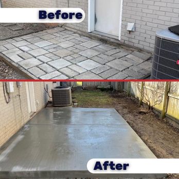 Sam The Concrete Man Tulsa - New concrete patio before and after - Masonry/Concrete Near Me - Tulsa, Oklahoma Sam The Concrete Man Tulsa - New concrete patio before and after - Masonry/Concrete Near Me - Tulsa, Oklahoma