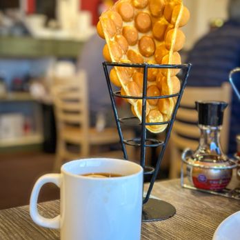 U2 Cafe & BBQ - Egg HK Style Waffle with Peanut Butter - Breakfast & Brunch Near Me - Alhambra, California