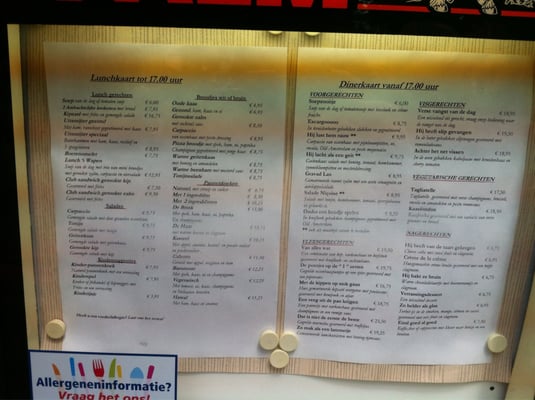 Menu photo 2 't Wapen van Haarzuylen Haarzuilens, UT