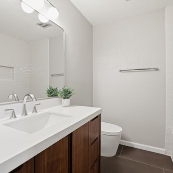 A+ Countertops - Renovation of our 1970s bathroom to a more modern spa retreat - Countertop Installation Near Me
