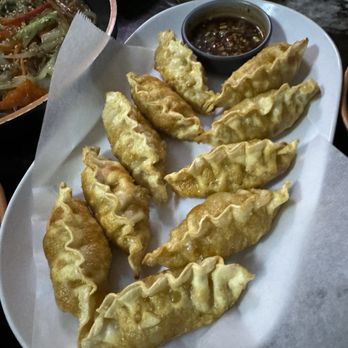 One Shot Pocha - Fried Beef Bulgogi Dumplings: Delicious and crunchy! Highly recommend! - Korean Near Me - Houston, Texas