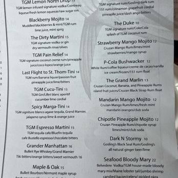 The Grand Marlin - Cocktail menu - Seafood Near Me - Gulf Breeze, Florida