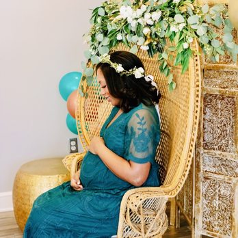 Eufloric Events - Floral crown and floral garland on peacock chair - Florists Near Me