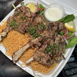 Lamb Chops Over Rice