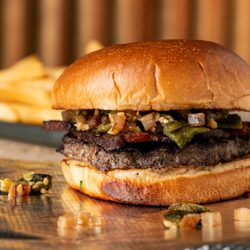 Yoki Delivery - Poblano Bacon Burger - She's An American Grill