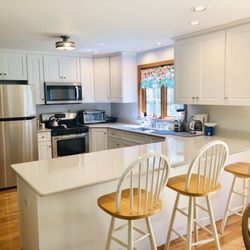 Kitchens of Distinction - Renovated kitchen.Replaced old kitchen cabinets. Quartz countertop.