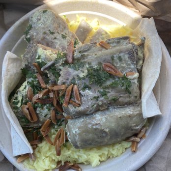 Mazra - Mansaf. Tastes way better than it looks here. So much meat! Side of aged yogurt sauce not pictured. - Mediterranean Near Me - San Bruno, California