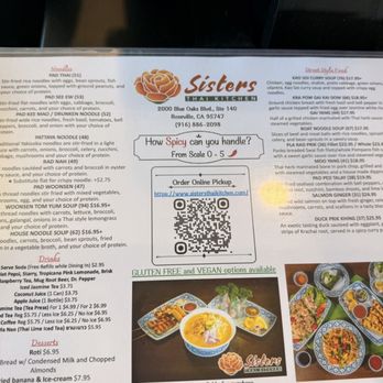 Sisters Thai Kitchen - Menu - Thai Near Me - Roseville, California Sisters Thai Kitchen - Menu - Thai Near Me - Roseville, California