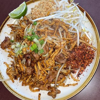 Sugar & Spice - Crispy pad Thai with pork. Very good! - Thai Near Me - Cambridge, Massachusetts Sugar & Spice - Crispy pad Thai with pork. Very good! - Thai Near Me - Cambridge, Massachusetts