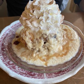 The Wheelhouse & Crowsnest - Bread pudding with bourbon sauce - Seafood Near Me - Bandon, Oregon The Wheelhouse & Crowsnest - Bread pudding with bourbon sauce - Seafood Near Me - Bandon, Oregon