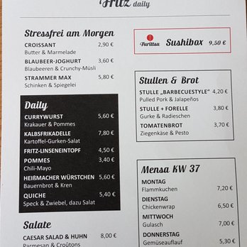 Fritz Daily - Karte - Salad Near Me - Osnabrück, NI