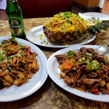 Asian Experience - three plates of food on a table - Thai Near Me - Taft, California