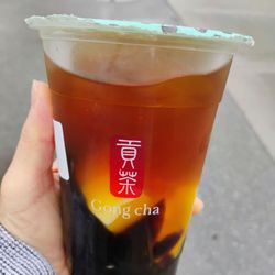 Gong Cha - Wintermelon tea with 3J (tapioca, pudding and grass jelly). Less ice, 30% sugar (that was the minimum, I couldn't get 0%)