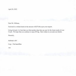 Letter from McBride's