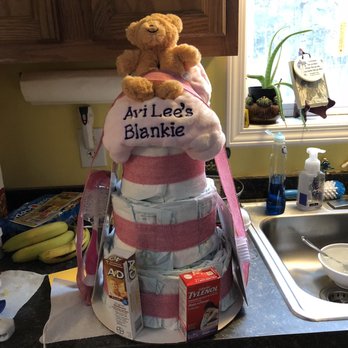 Embroidery & More - Blanket on top of diaper cake - Embroidery & Crochet Near Me - Clifton Park, New York Embroidery & More - Blanket on top of diaper cake - Embroidery & Crochet Near Me - Clifton Park, New York