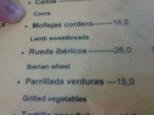 Menu photo 1 El Labriego Madrid, M