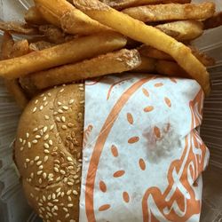 Artesano Burger - Jalapeño cheese burger and fries