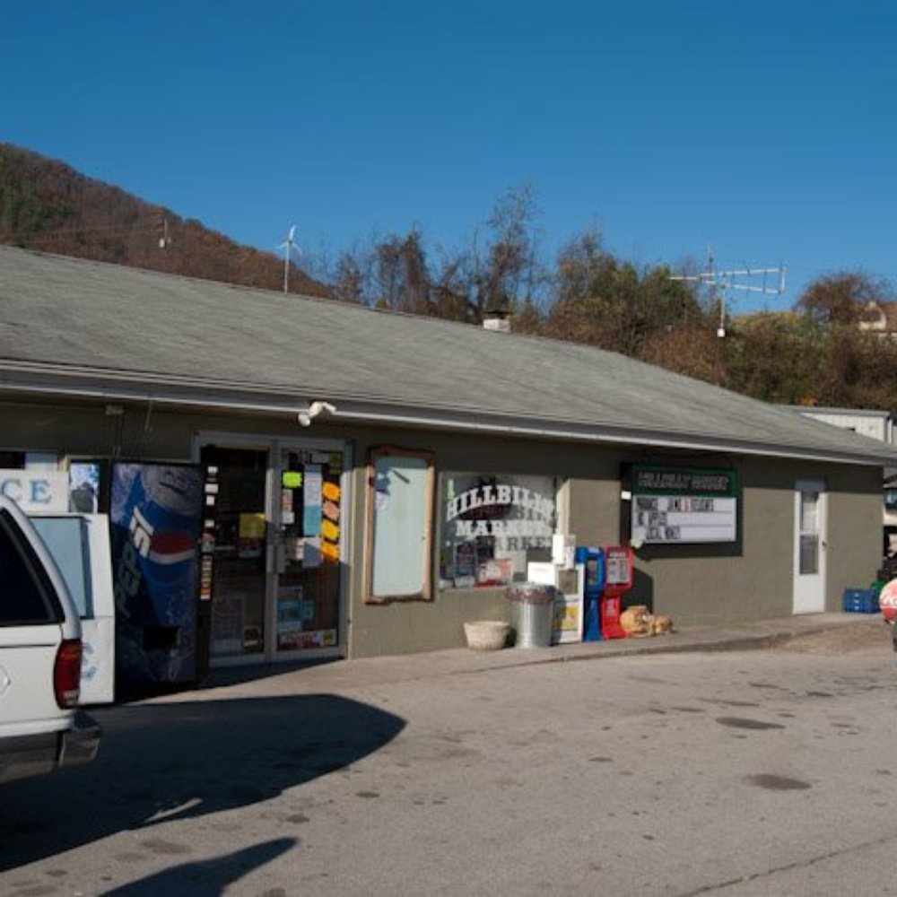 Hillbilly Market - a car parked in front of the store - Grocery Near Me - Hot Springs, North Carolina
