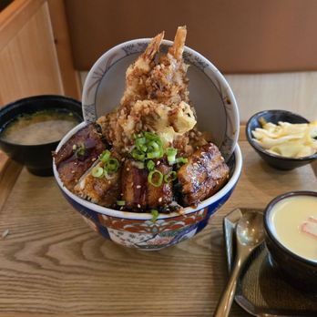 Tendon Kohaku - Unahi Aimori Tendon set - Japanese Near Me - Bellevue, Washington Tendon Kohaku - Unahi Aimori Tendon set - Japanese Near Me - Bellevue, Washington