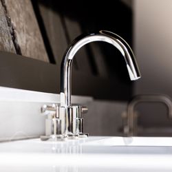 Select Surfaces - Phylrich vanity faucet.