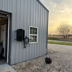Outdoor installation of a EV charger level 2