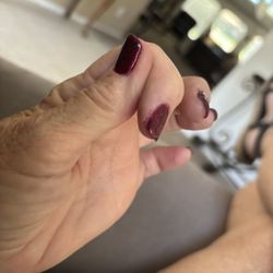 First Nails - Gel on fingers lifted while side of gelled nail