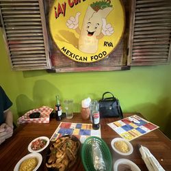 Ay Caramba Mexican Food - Sea and Earth Fajita with Spanosh Rice, Fried Plantains, and Pico de Gallo