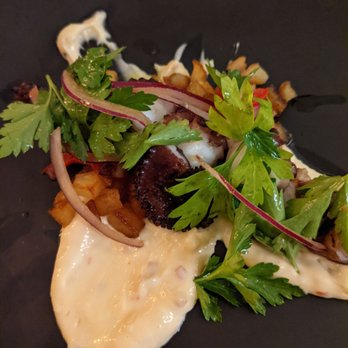 Charcoal - Octopus appetizer - New American Near Me - Edmonds, Washington Charcoal - Octopus appetizer - New American Near Me - Edmonds, Washington