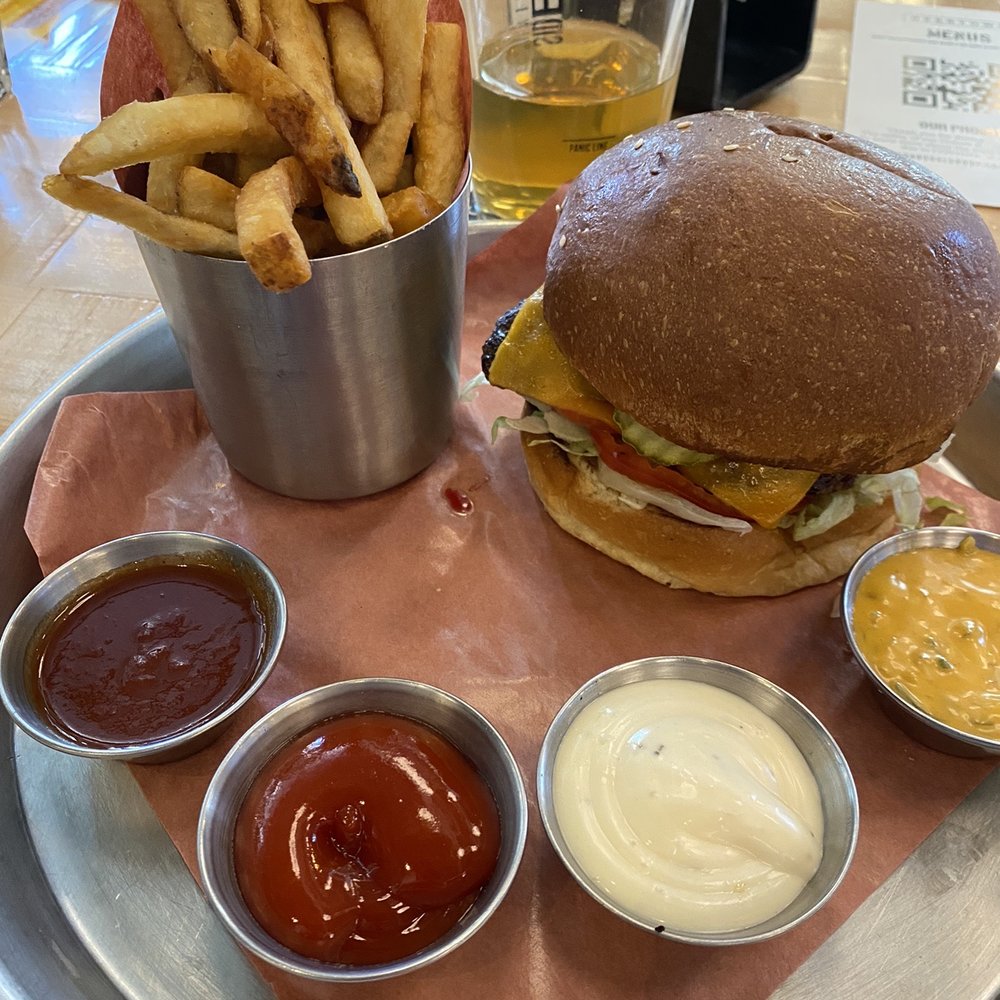 Single Burger & fries.