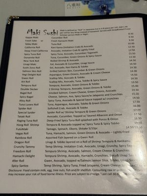 Menu photo 2 Sushi Zono Campbell, CA