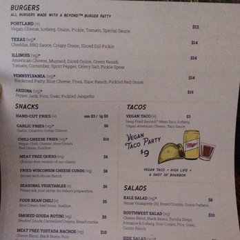 The Moonlighter - The veg-friendly menu - Burgers Near Me - Chicago, Illinois
