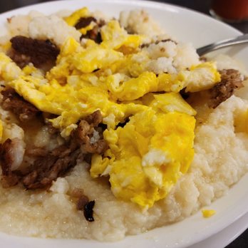 Waffle House - Grits  bowl.with sausage, cheese, and scrambled eggs - American Near Me - Columbus, Ohio