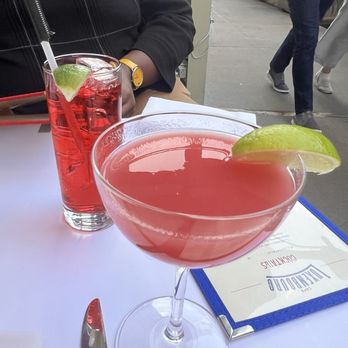 Cafe Luxembourg - Phony Negroni mocktail and the peach puree ginger mocktail - New American Near Me - New York, New York Cafe Luxembourg - Phony Negroni mocktail and the peach puree ginger mocktail - New American Near Me - New York, New York