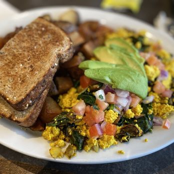 Hob-Nob Restaurant & Lounge - Viva La Vegan Scramble with home fries and whole grain toast - Breakfast & Brunch Near Me - Tacoma, Washington Hob-Nob Restaurant & Lounge - Viva La Vegan Scramble with home fries and whole grain toast - Breakfast & Brunch Near Me - Tacoma, Washington