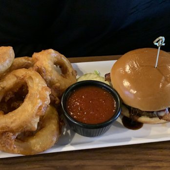 BRU Burger Bar - Fort Mitchell - These onion rings are HUGE! They taste as good as they look.  The bourbon burger was an excellent side for these giant rings! - New American Near Me - Fort Mitchell, Kentucky